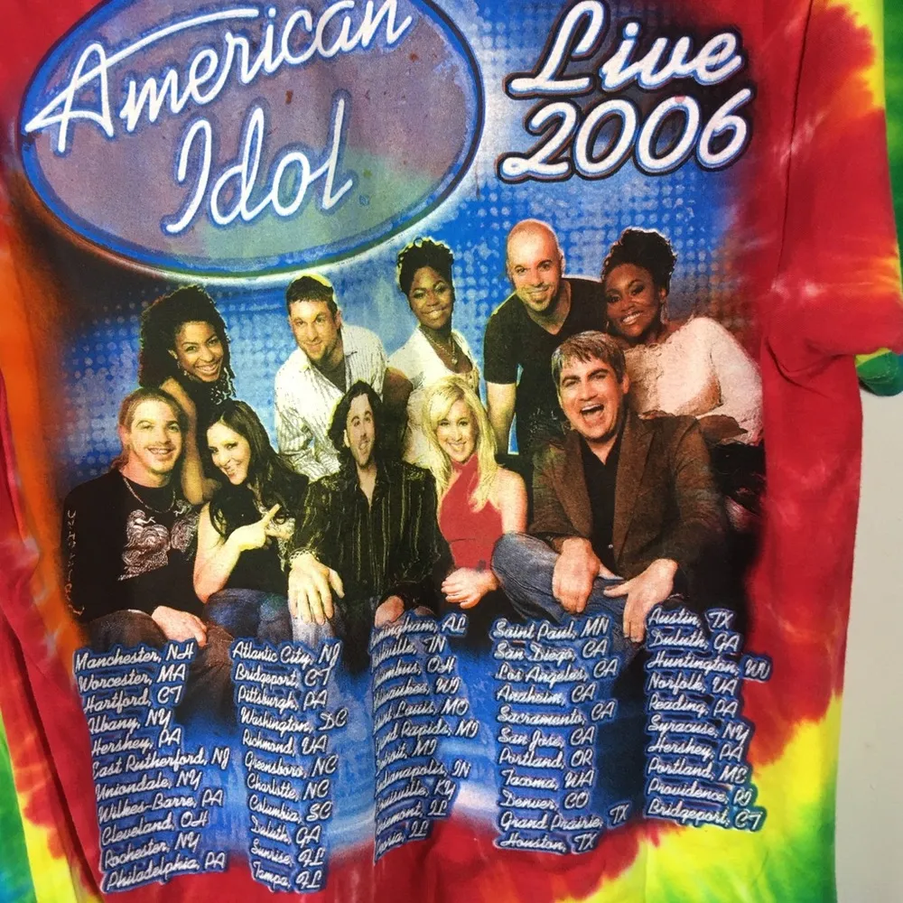 EUC Vintage Live2006 Tie Dye American Idol Graphic T - Image 10