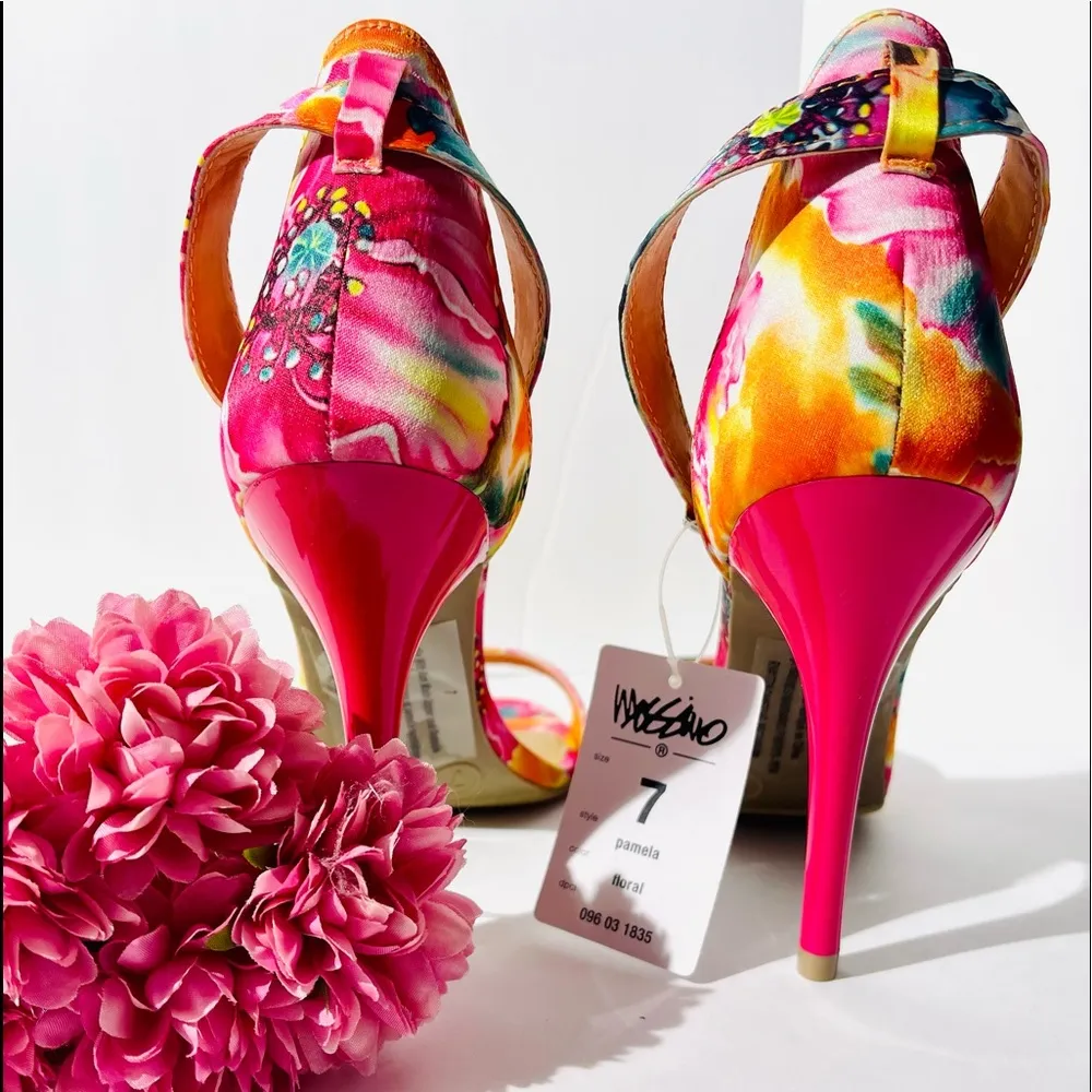 NWT Mossimo floral heel sandals. Pink Size 7 - Image 3