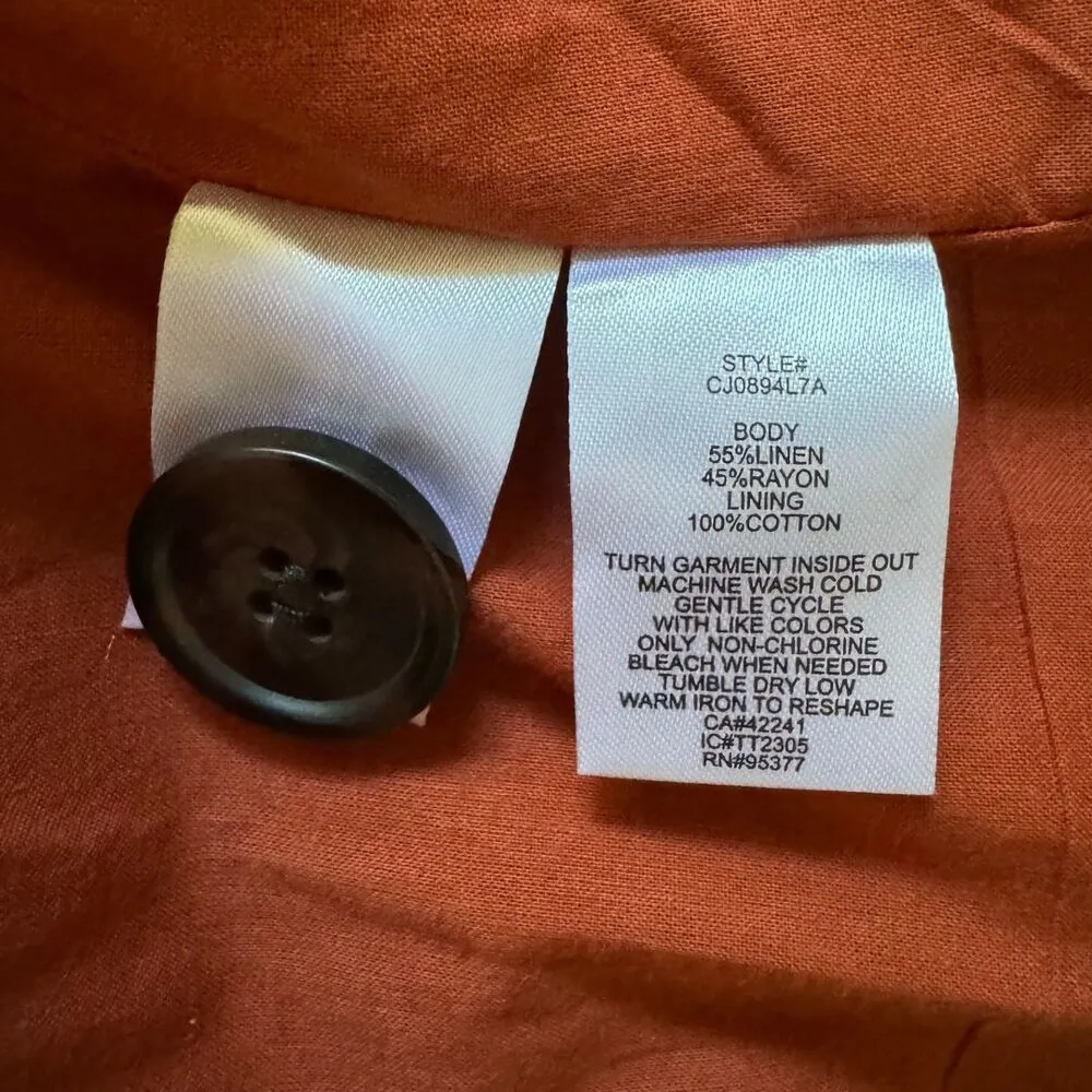 SANCTUARY Kora Linen Blend Blazer Structured Fully Lined Cool Clay NWT Medium - Image 8