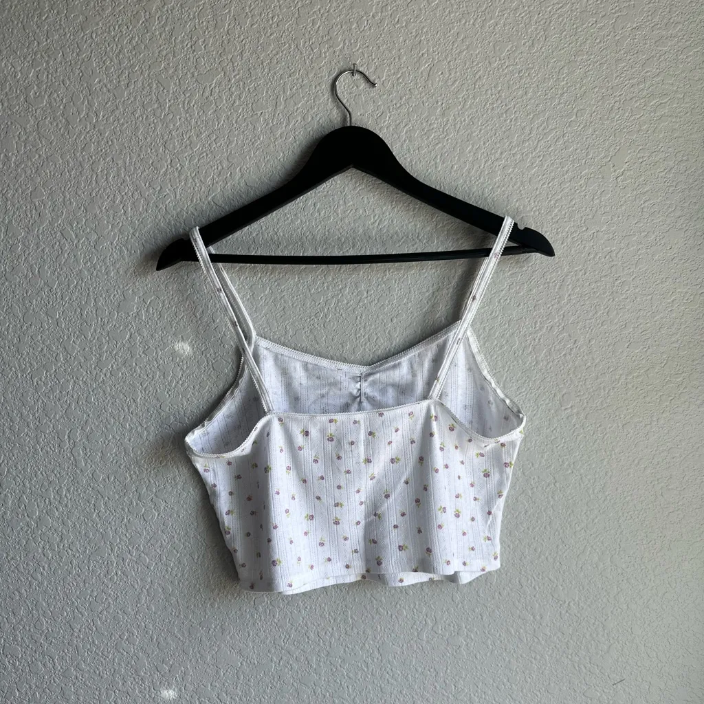 🤍Est. PAC 1980 Rosalind Cinched Pointelle Cami Tank Top - Image 5