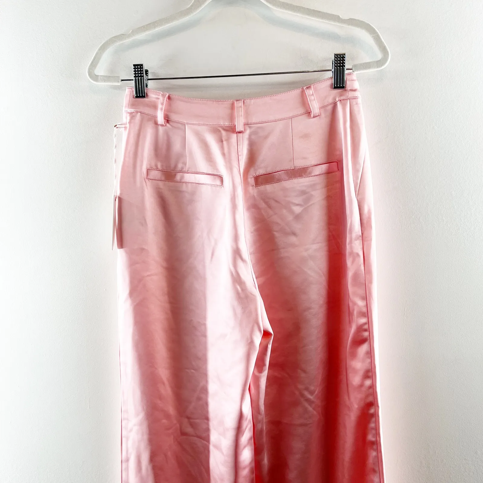 Good American High Rise Satin Trouser Pants Bubble Pink 0 / 25 - Image 5
