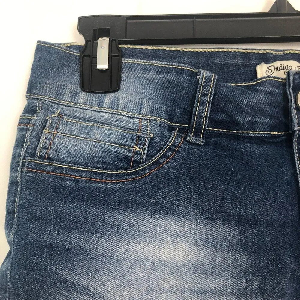 Vintage Indigo Rein Forever Size 5 Denim Shorts Y2K Low Rise Coquette Western - Image 4