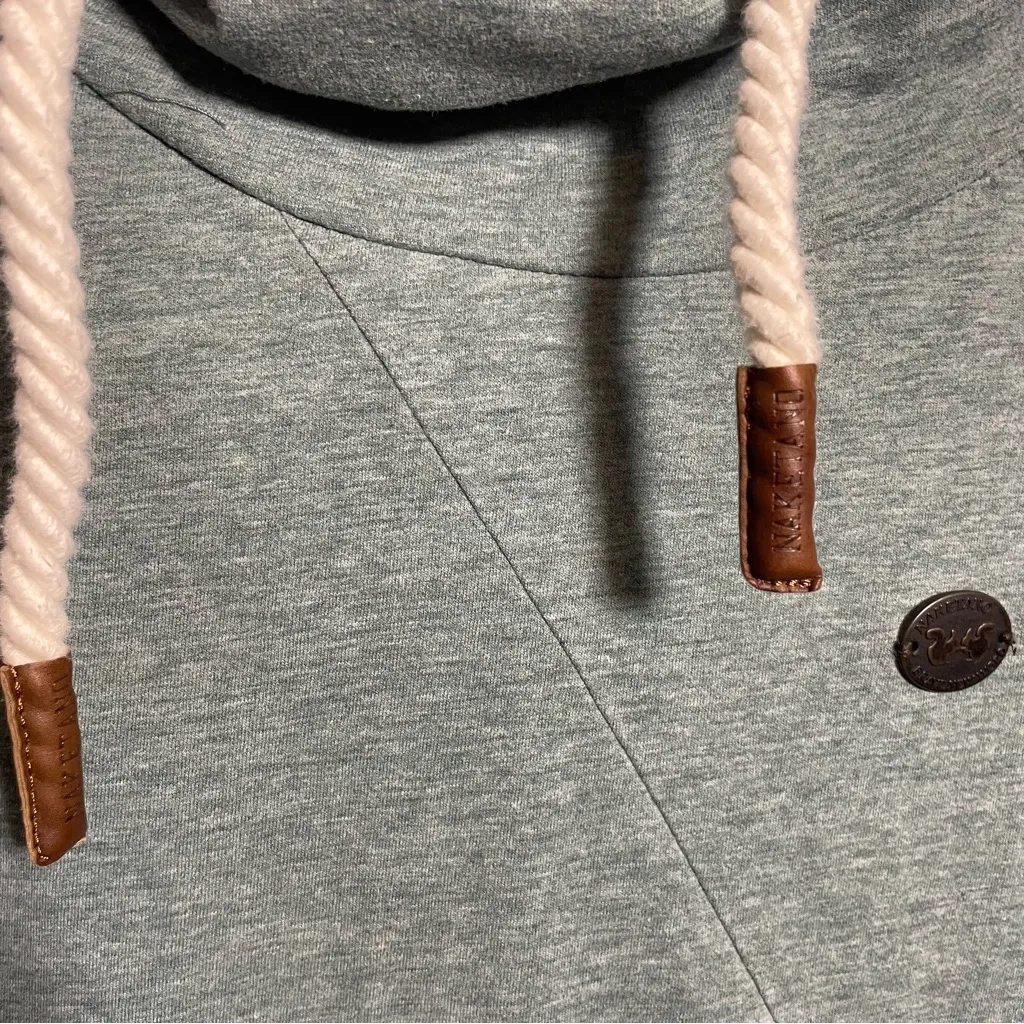 Naketano Hoodie Cowl Neck Sweatshirt Mandy XI Stormy Sea Melang - Image 10