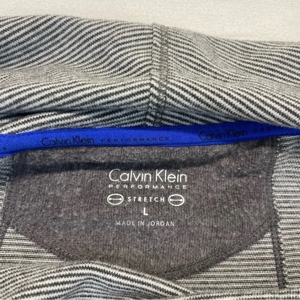 Calvin Klein Performance Cowl Neck Crossover Sweatshirt Size Large gray stripes - Image 4
