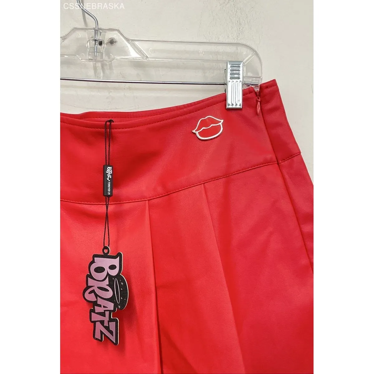 Forever 21 Bratz Red‎ Pleather Mini Skirt - Size L - Image 2