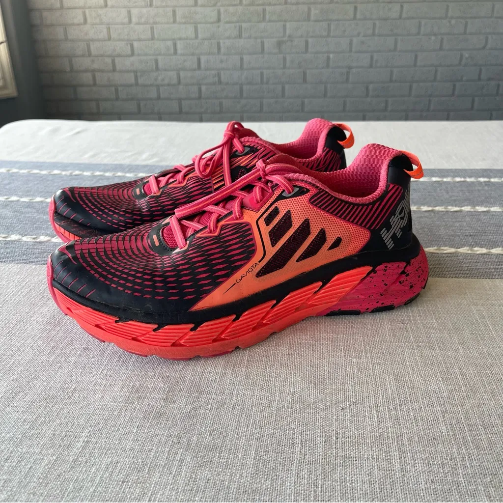 Hoka Gaviota Running Shoes Hot Pink Black Size 9.5 - Image 5