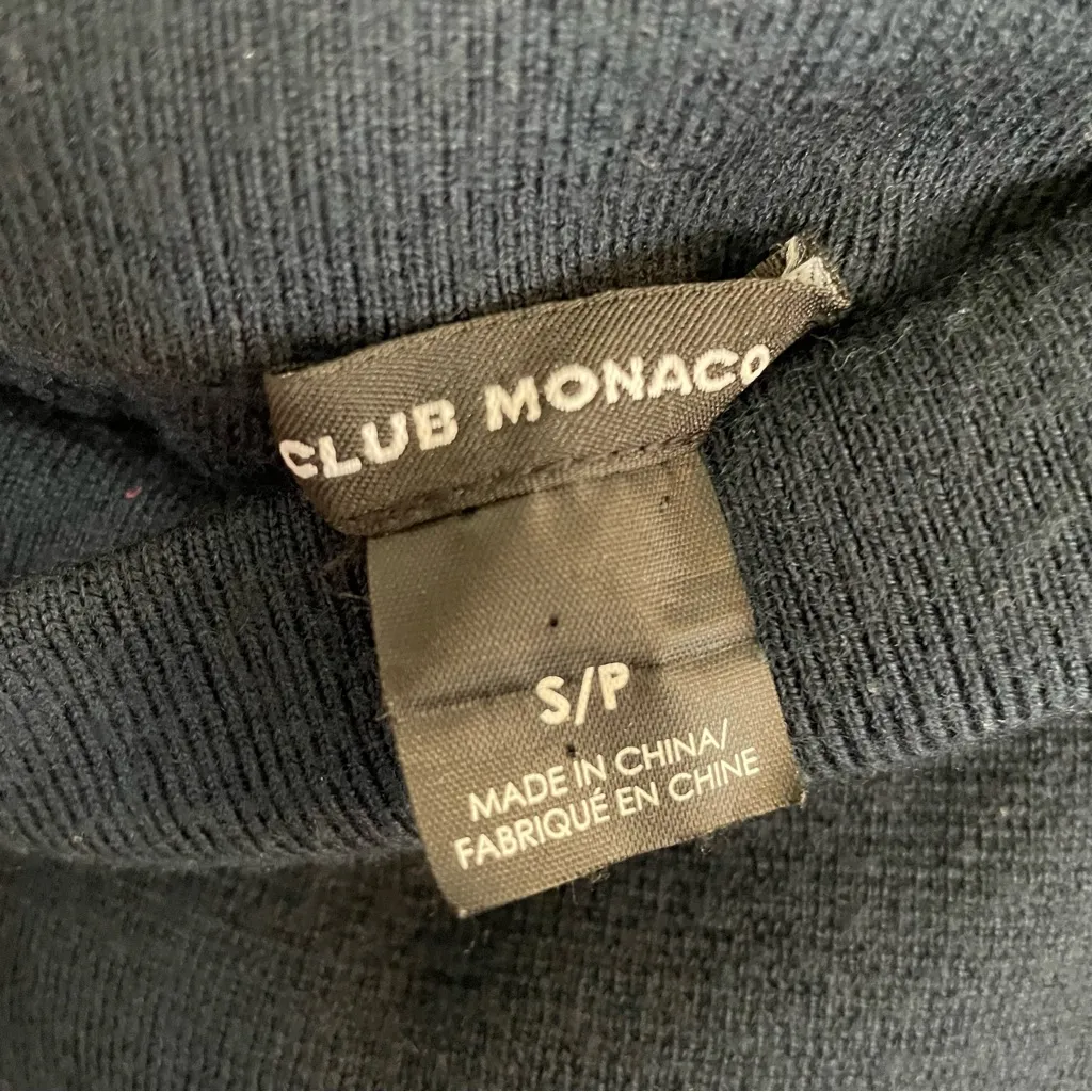 Club Monoco Elegant Dark blue  Wool Pencil Skirt With Tied Back Size Small chic - Image 4