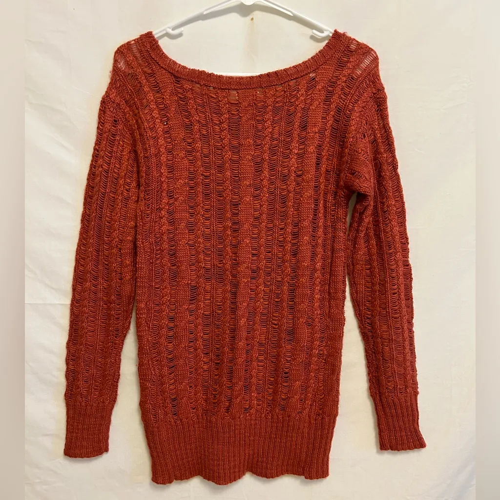 Aerie Burnt Orange‎ Wool/Alpaca Blend Fuzzy Sweater Size XS - Image 6