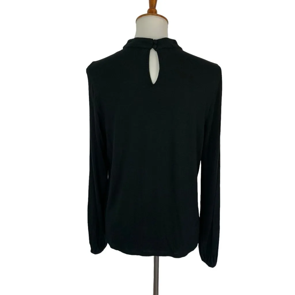 Boden Top 10 Black Long Sleeve Basic Essential Chic Minimalist Stretch - Image 4