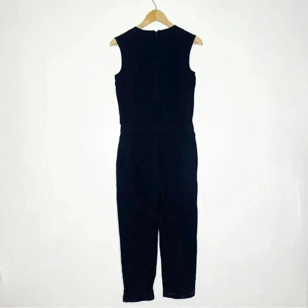 J.Crew Drapey Oxford Black Jumpsuit Size 0 - Image 6