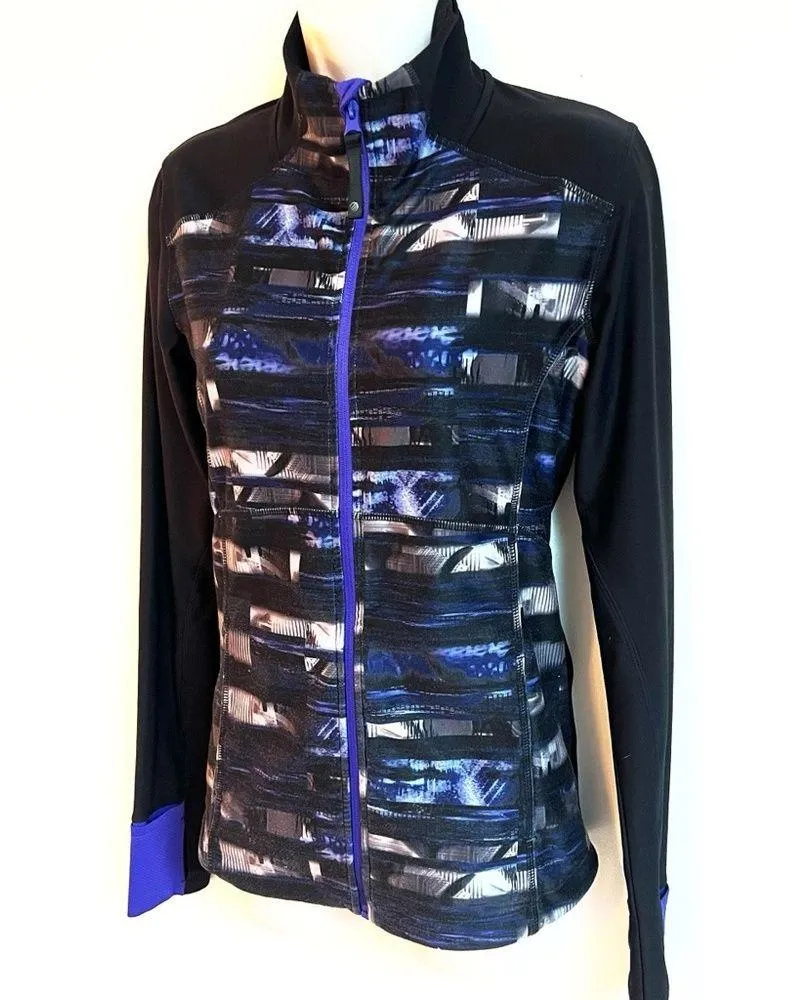 MPG Sport Shell Purple Black Gray Full Zip Casual Athletic Jacket Small - Image 4