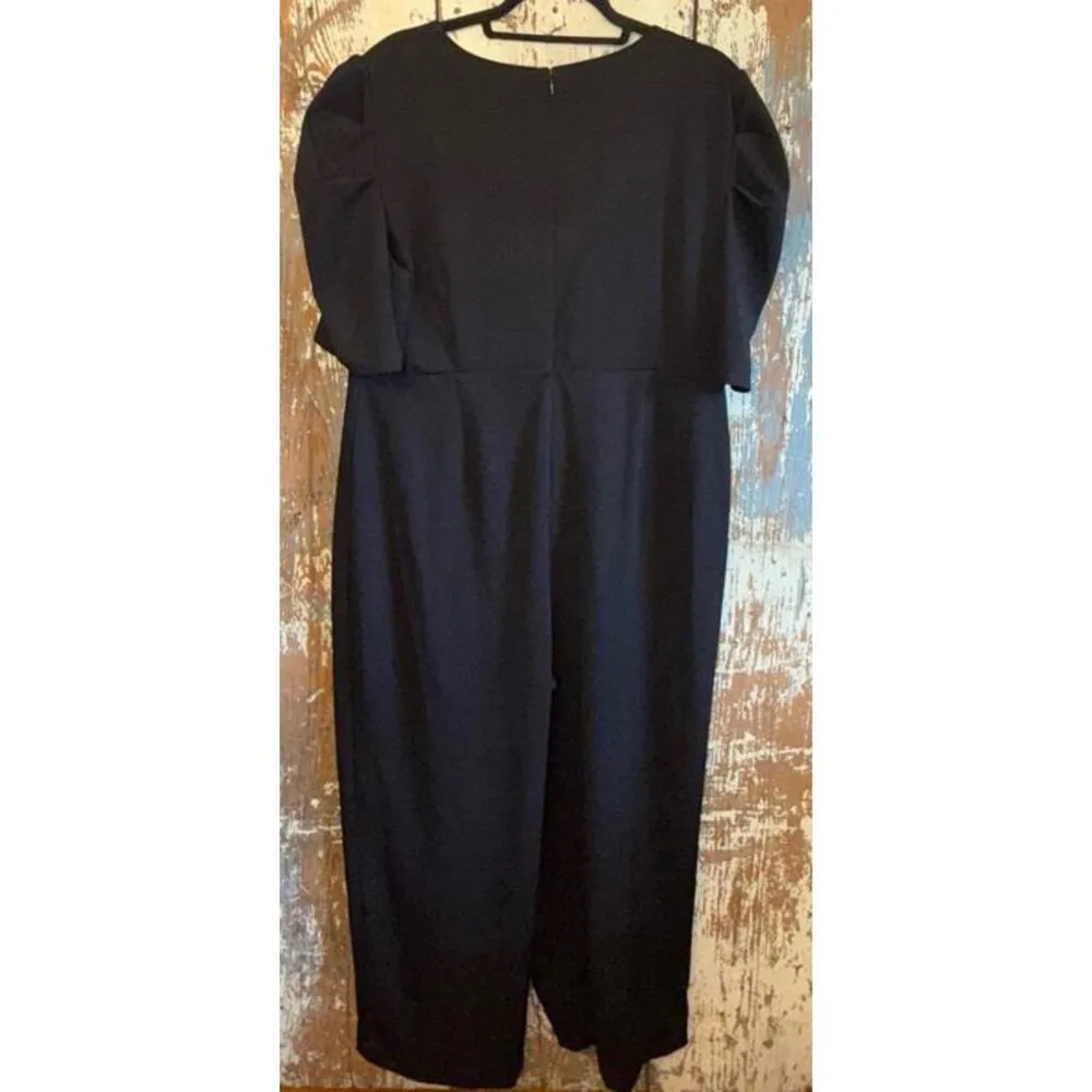 New York & Company black short twist sleeve jumpsuit, size XXL 2X - Image 5