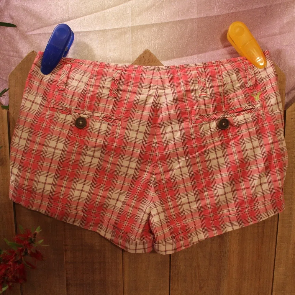 American Eagle Plaid Cotton Shorts Live Your Life - Image 3