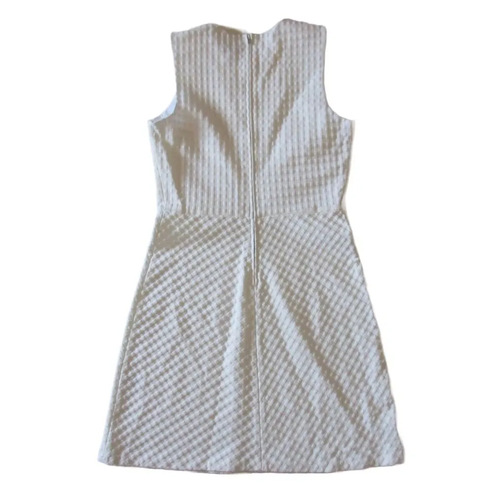NWT THEORY Raneid K in White Contextual Textured Sleeveless Shift Dress 10 $345 - Image 6