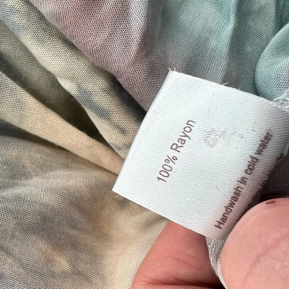 Tiare Hawaii smocked off the shoulder tie dye style maxi dress sz Small Medium - Image 3