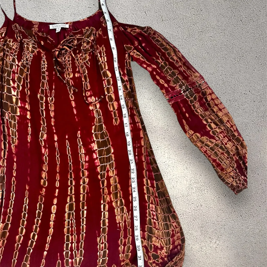 Boho Tie-Dye Cold Shoulder Dress - Patrons of Peace (XS) - Image 8