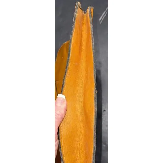 Vintage Genuine Leather Tan Rustic Distressed Workwear Satchel Briefcase Bag - Image 13