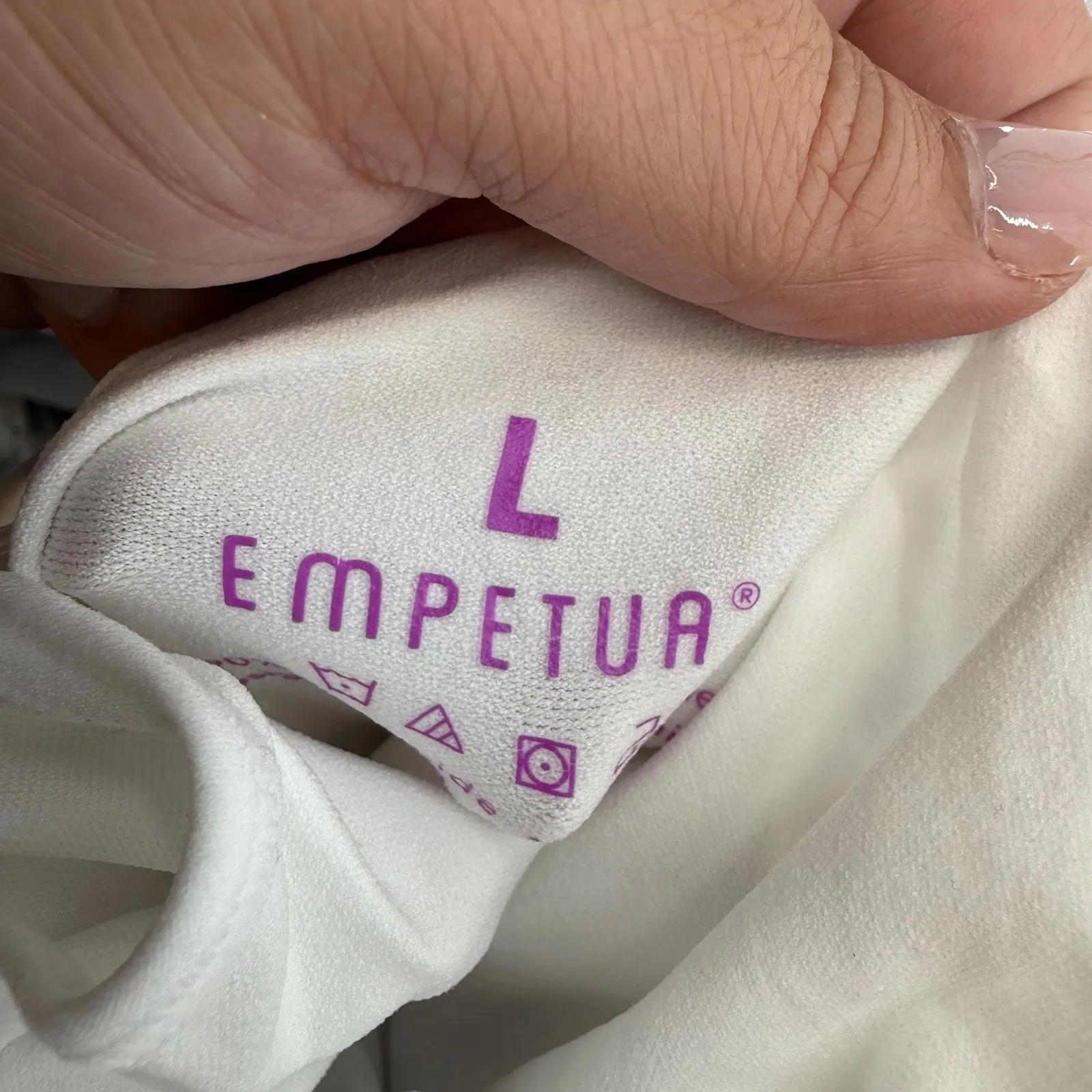 Empetua Scoop Neck Cami Top White Sleeveless Comfort Layering Tank‎ Large L - Image 2