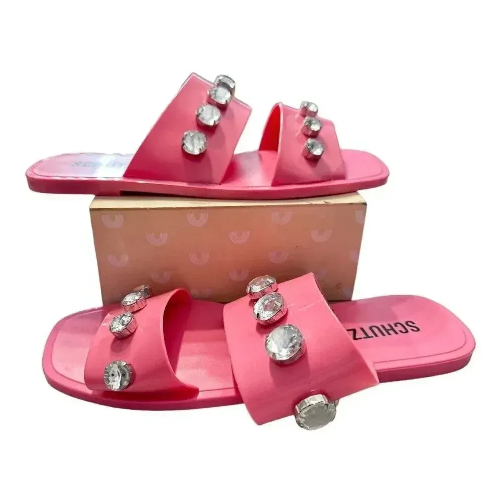 NWOB Schutz Pink Lizzie Bejeweled Sandal‎ - Image 3