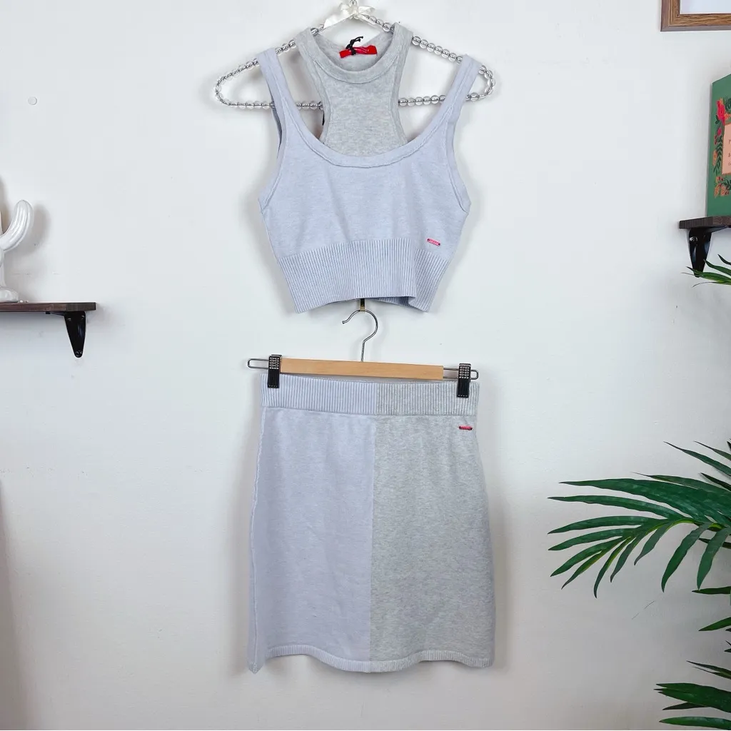 n:Philanthropy Grove Top & Swan Skirt Knit Loungewear Set Casual Cloudy Blue NWT - Image 2