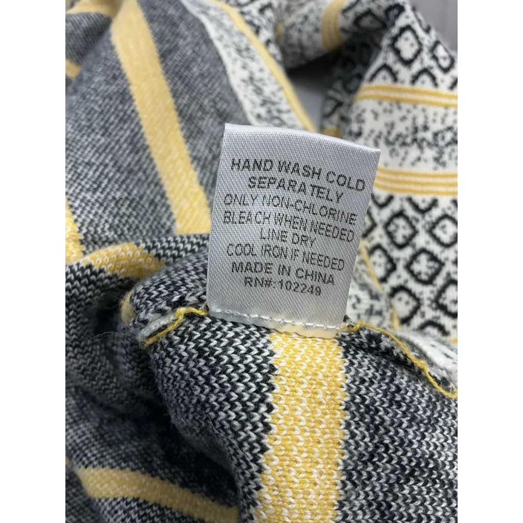 Womans Skies Are Blue Size 1X White Black Yellow Fringe Button Down Blazer - Image 5