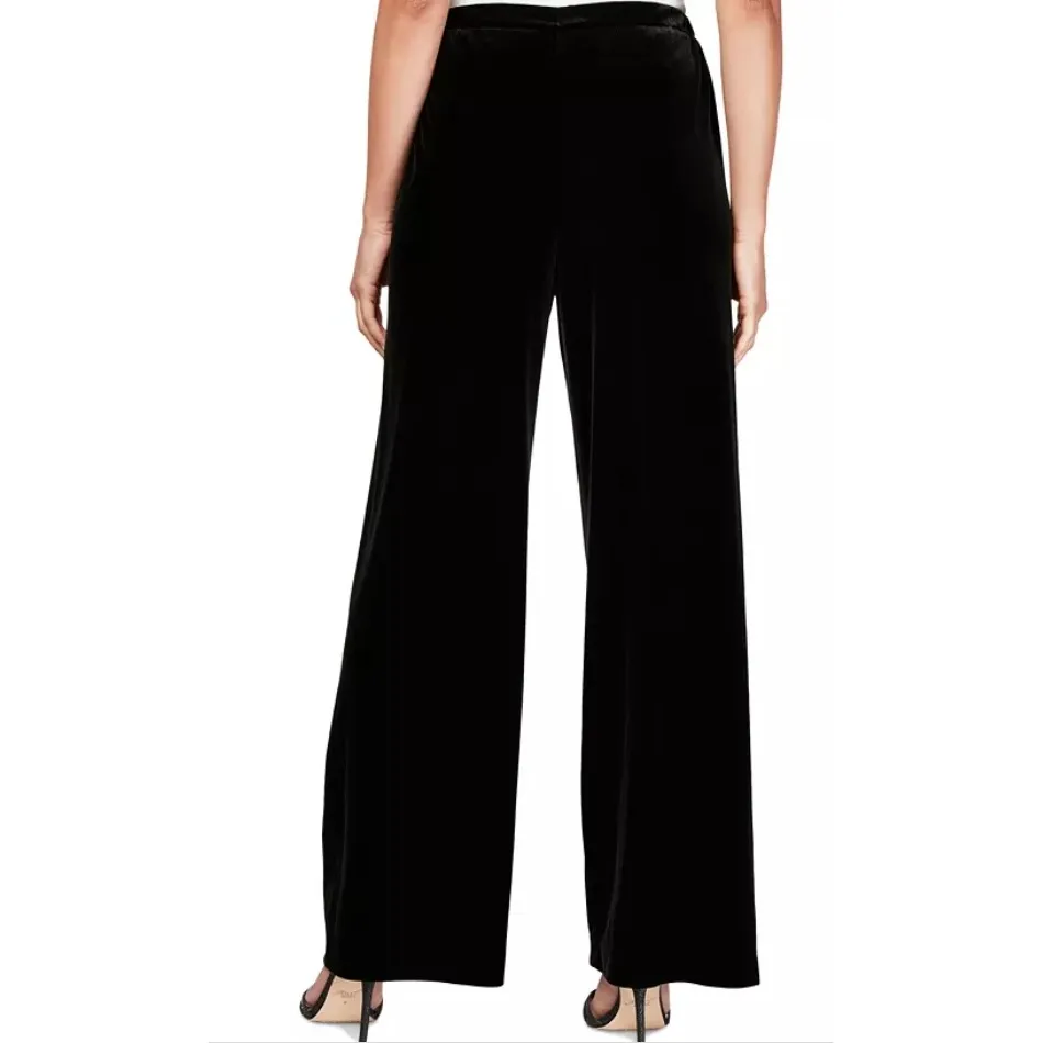 Alex Evenings Women's Velvet Flat-Front Pull-On Pants Size Large - Image 2