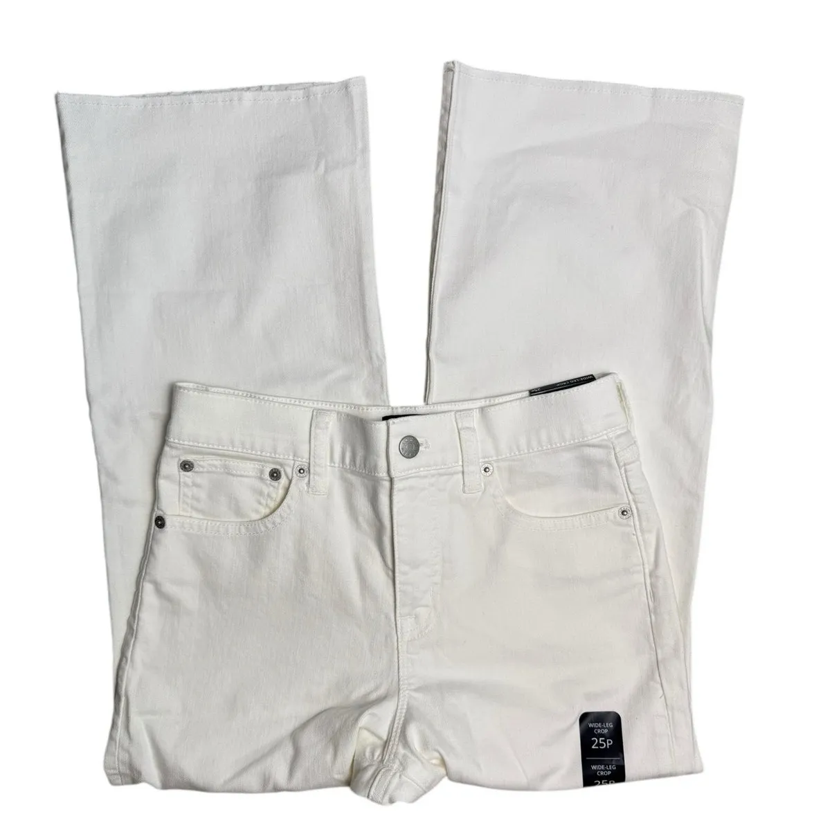 J. Crew Seashell White Petite Wide-Leg Jean in All-Day Stretch Size 25P (Petite) - Image 9