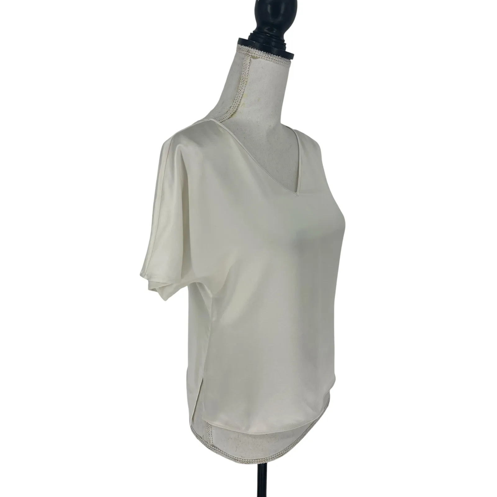 Ravella White Verona Reversible Silk Blouse Size XXS - Image 10