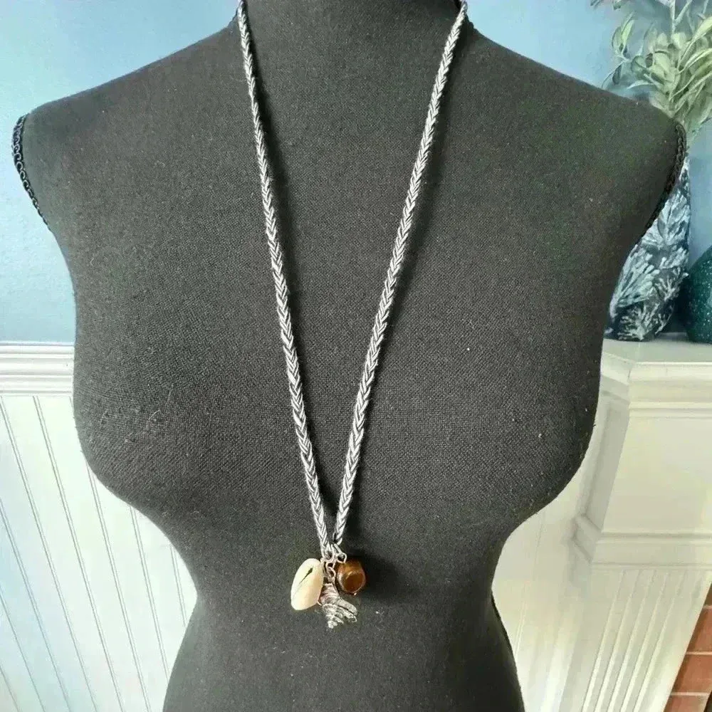 NEW Ride Along Braided Strand Necklace by Free People in Black - Image 4