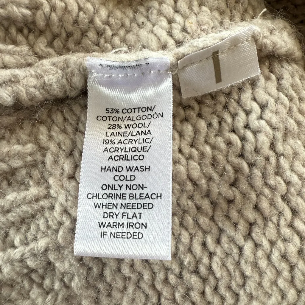 Loft linen colored 3/4 sleeve stretchy pullover sweater women's size small - Image 8