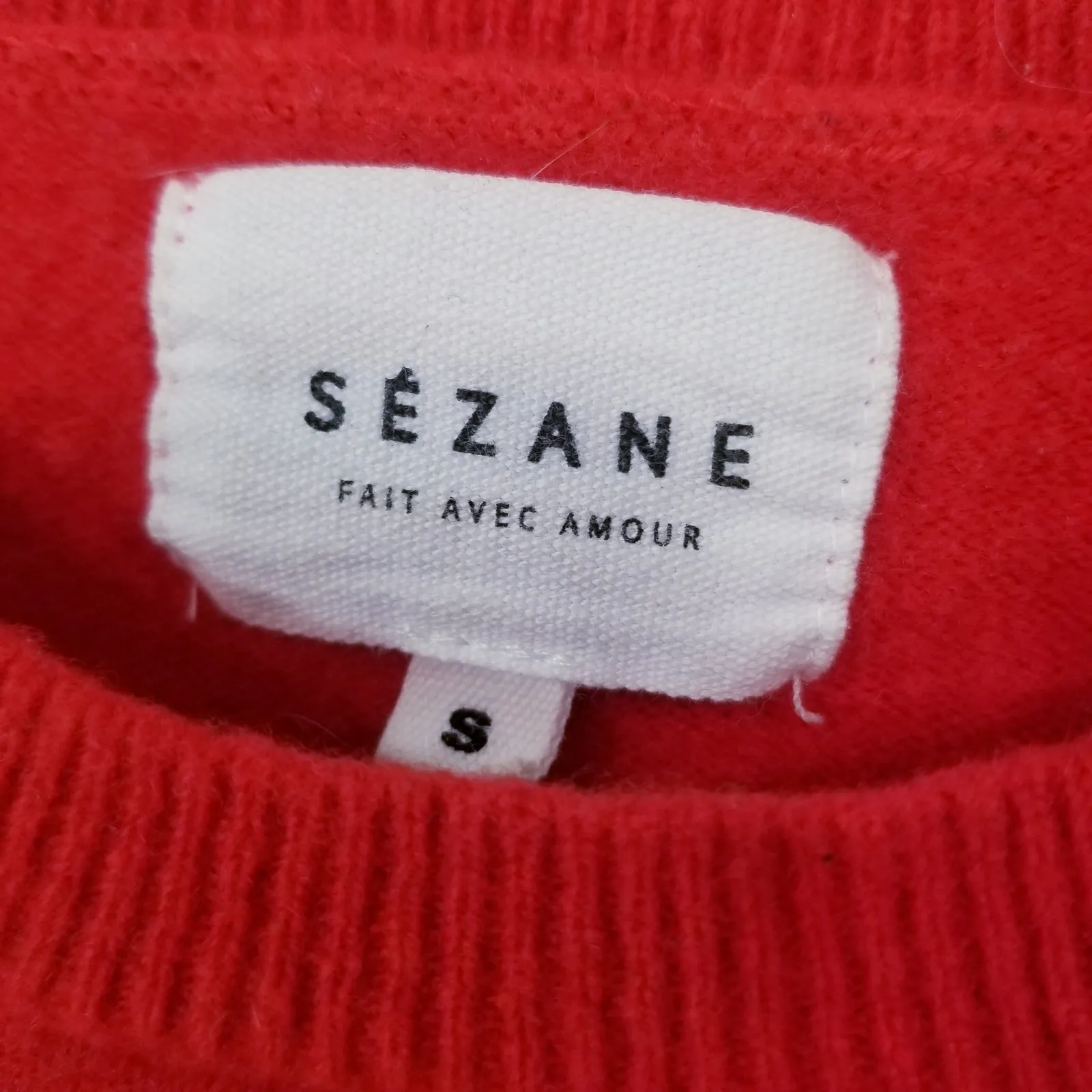 Sezane Andreas Wool Cashmere Ruffle Sweater Crewneck Women size Small - Image 5