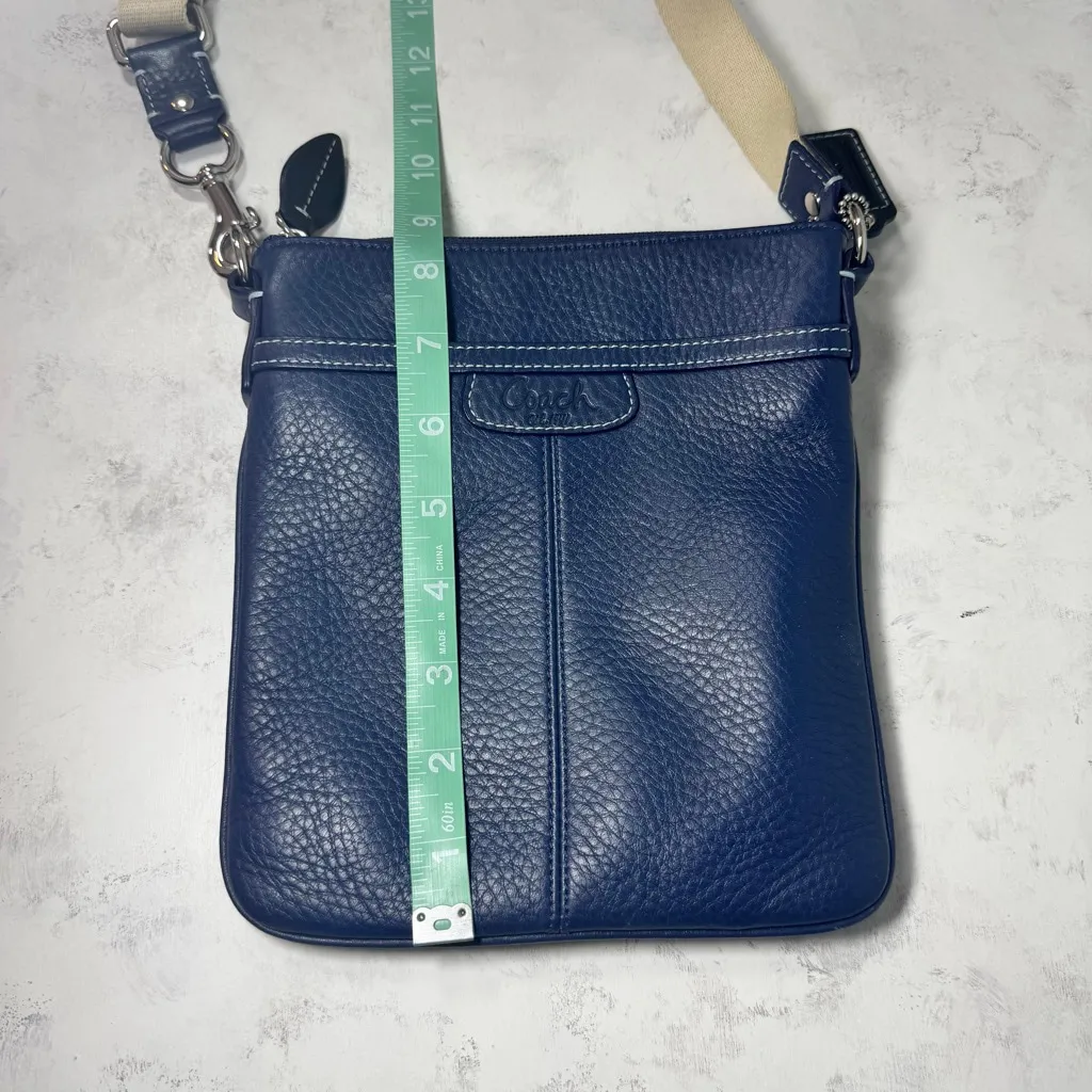 Coach Penelope Leather Crossbody Bag Legacy Swing Pack Navy Blue - Image 7