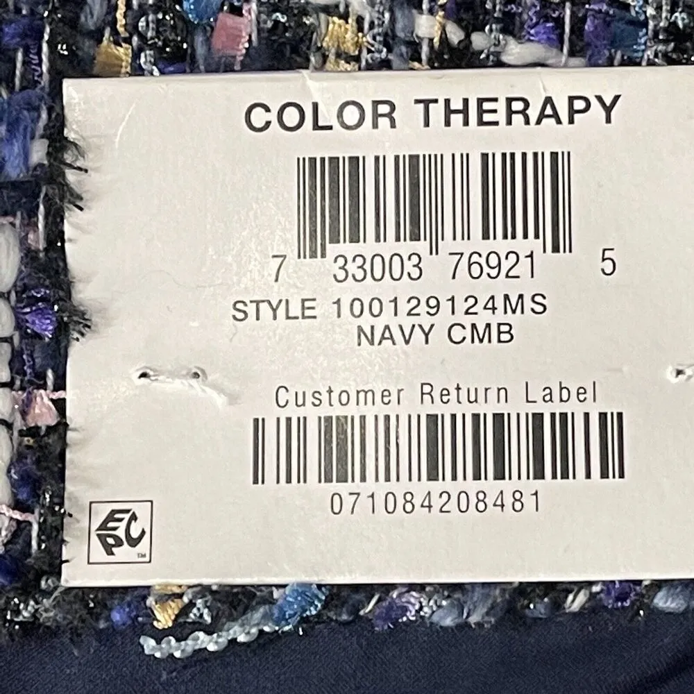 Charter Club SZ 18 Tweed Shorts High-Rise Lined Color Therapy Navy Blue Pockets - Image 8