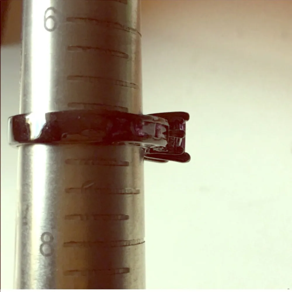 Black Purple Rhinestone Ring Cocktail Statement - Image 5