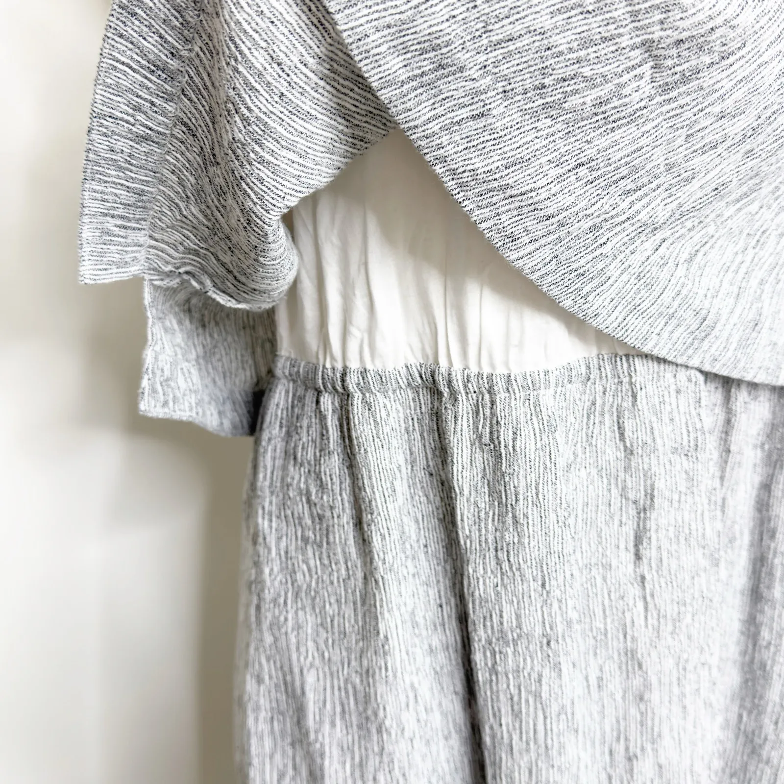 NWT Madewell Women's Dream Drift Gray Linen Blend Overlay Dress 10 - Image 4