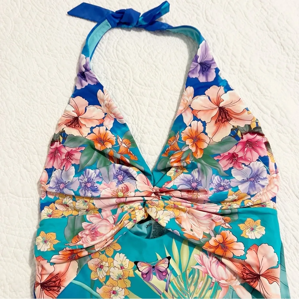 Johnny Was WATER TROPIC TIE DYE TWIST KEYHOLE ONE PIECE Swimsuit Size Small S - Image 3