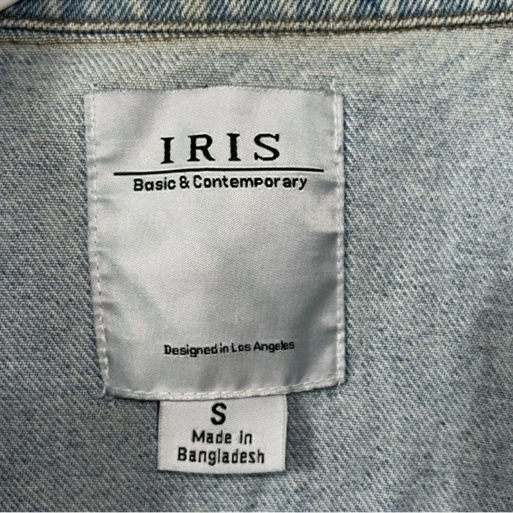 Iris  Blue Distressed Denim Jacket(Size Small) - Image 4