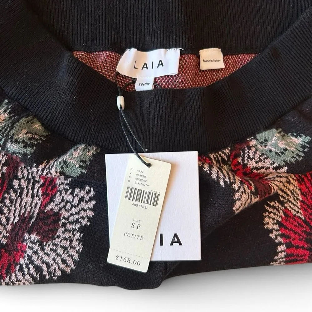 NWT Anthropologie Laia Floral Knit Wide Leg Sweater Pants | Small Petite - Image 5