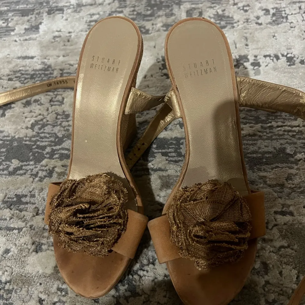 Stuart Weitzman Brown Belfor Sandal Wedges Size 9 US - Image 2
