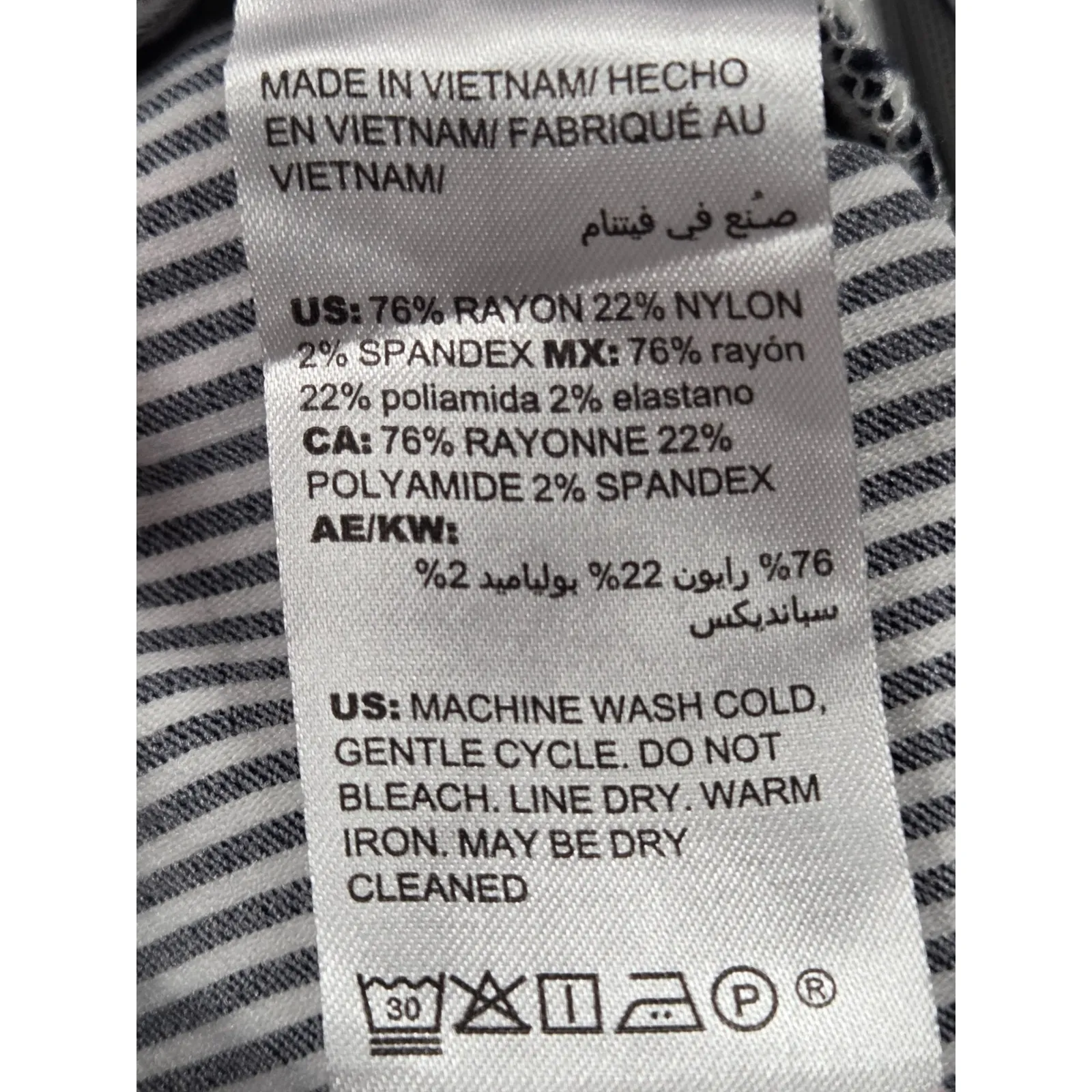 Chico's Black White Pinstripe Women's Dress Pants Size 3R - XL 16/18 - Image 5