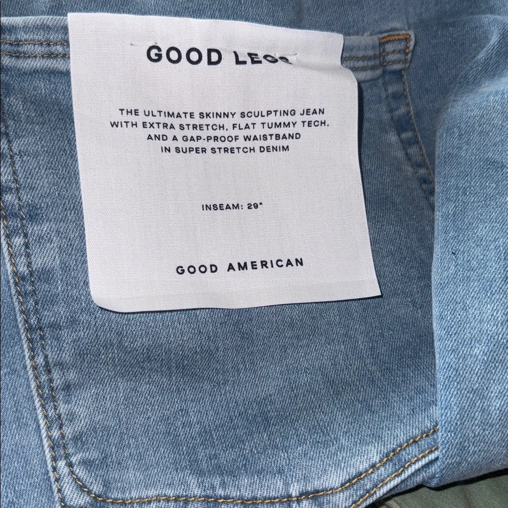 NWT GOOD AMERICAN Always Fits Good Waist Raw Hem High Waist Skinny Jeans 28-32 - Image 8