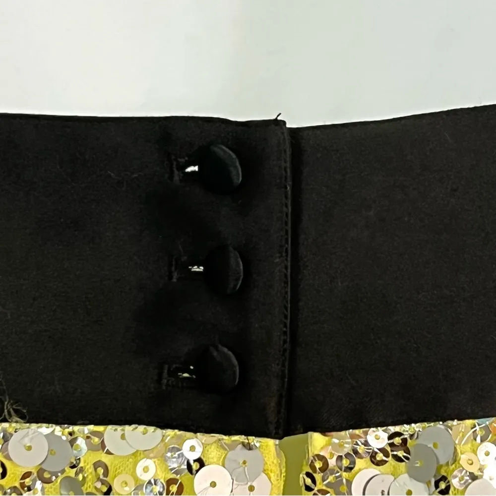 Robert Rodriguez Pencil Skirt Sequined Lemonchello Black Band - Image 9