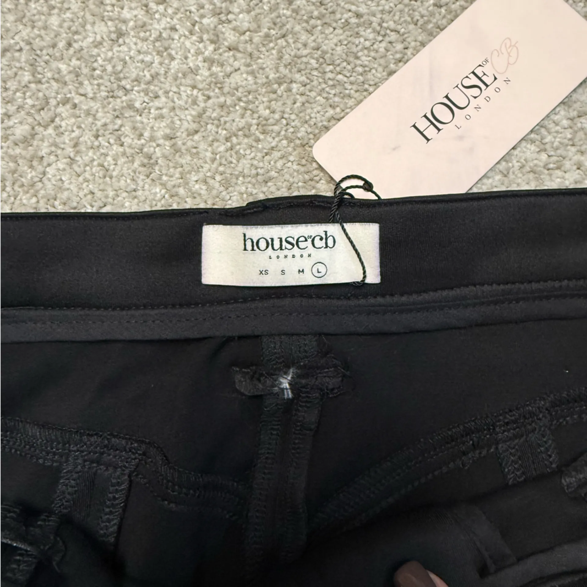 House of CB HELENE BLACK SKINNY JERSEY Sz Large‎ NWT - Image 4