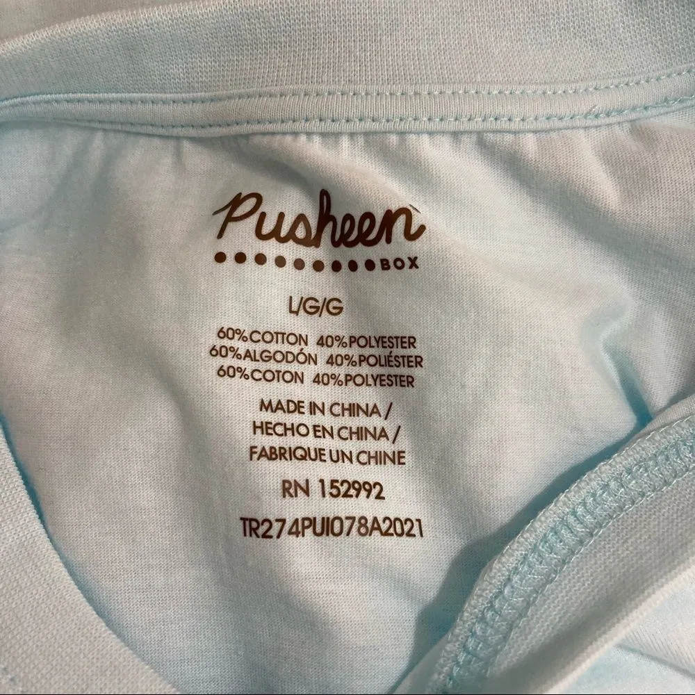 Pusheen Light Blue Holiday Themed Long Sleeve T Shirt Large NWT Winter 2021 Box - Image 7