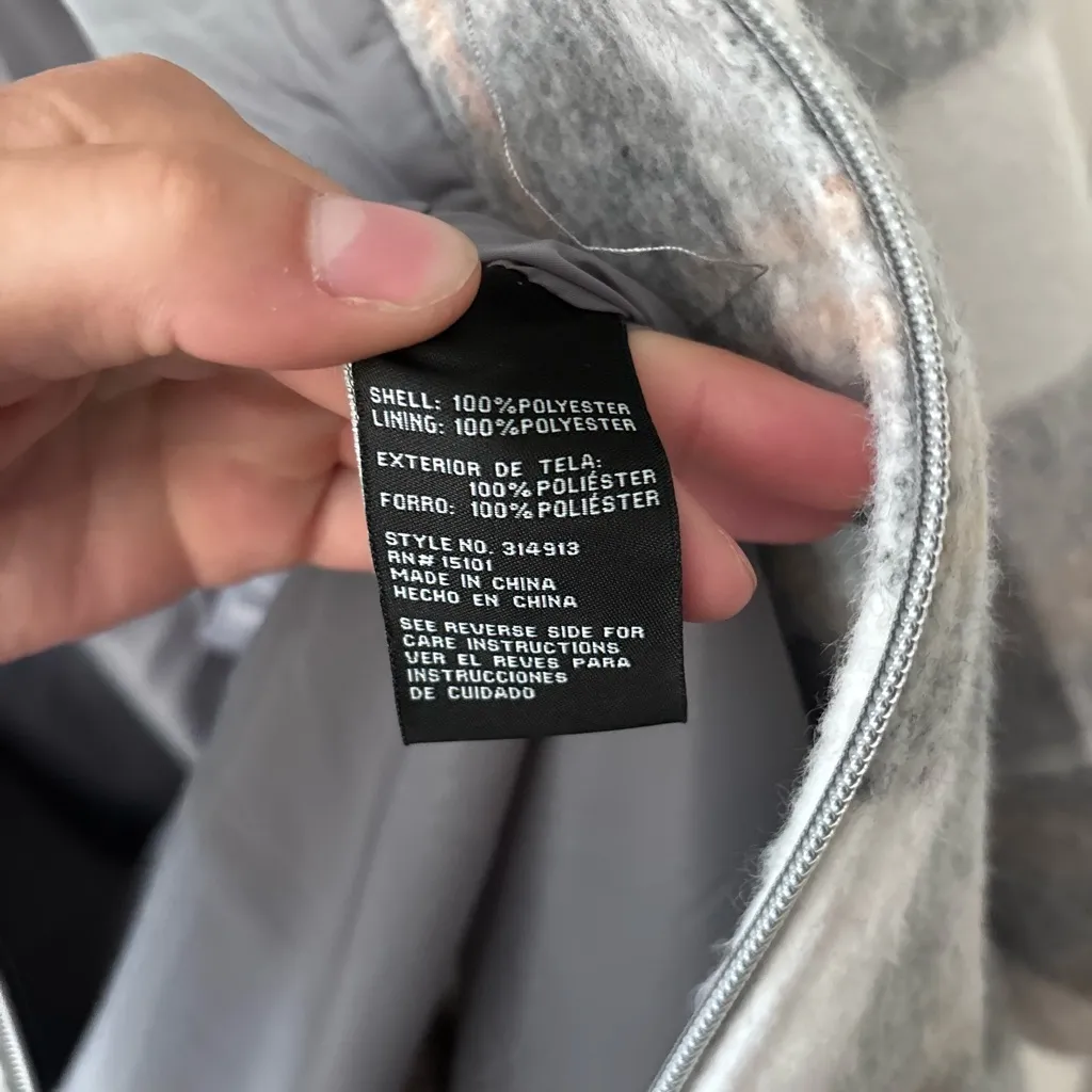 Jones New York Women's Hooded Zip-Up Checkered Pea Coat - Gray - Image 8