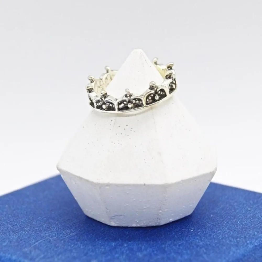 Tribal Stacking Ring Silver Size 6 - Image 2