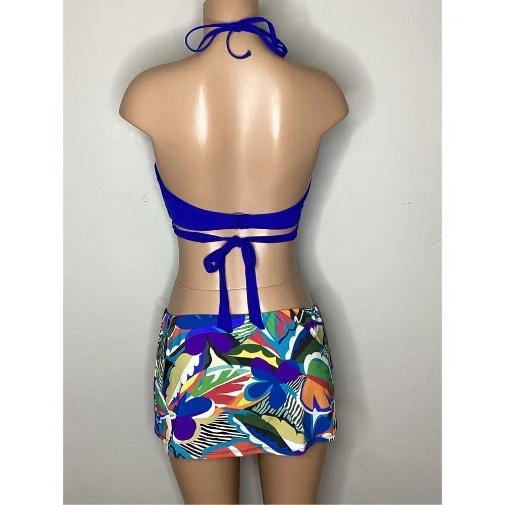 New. Bleu Rod Beattie & Carmen Marc Valvo bikini. Medium - Image 4