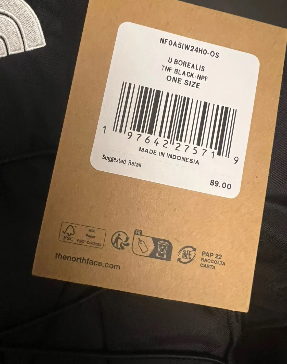 The North Face Unisex Borealis Laptop Backpack Black New w/tag - Image 3