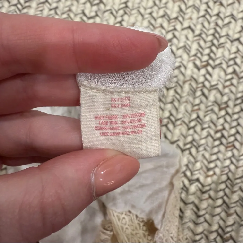 Free People White Lace Front Flowy Tank Top - Image 8