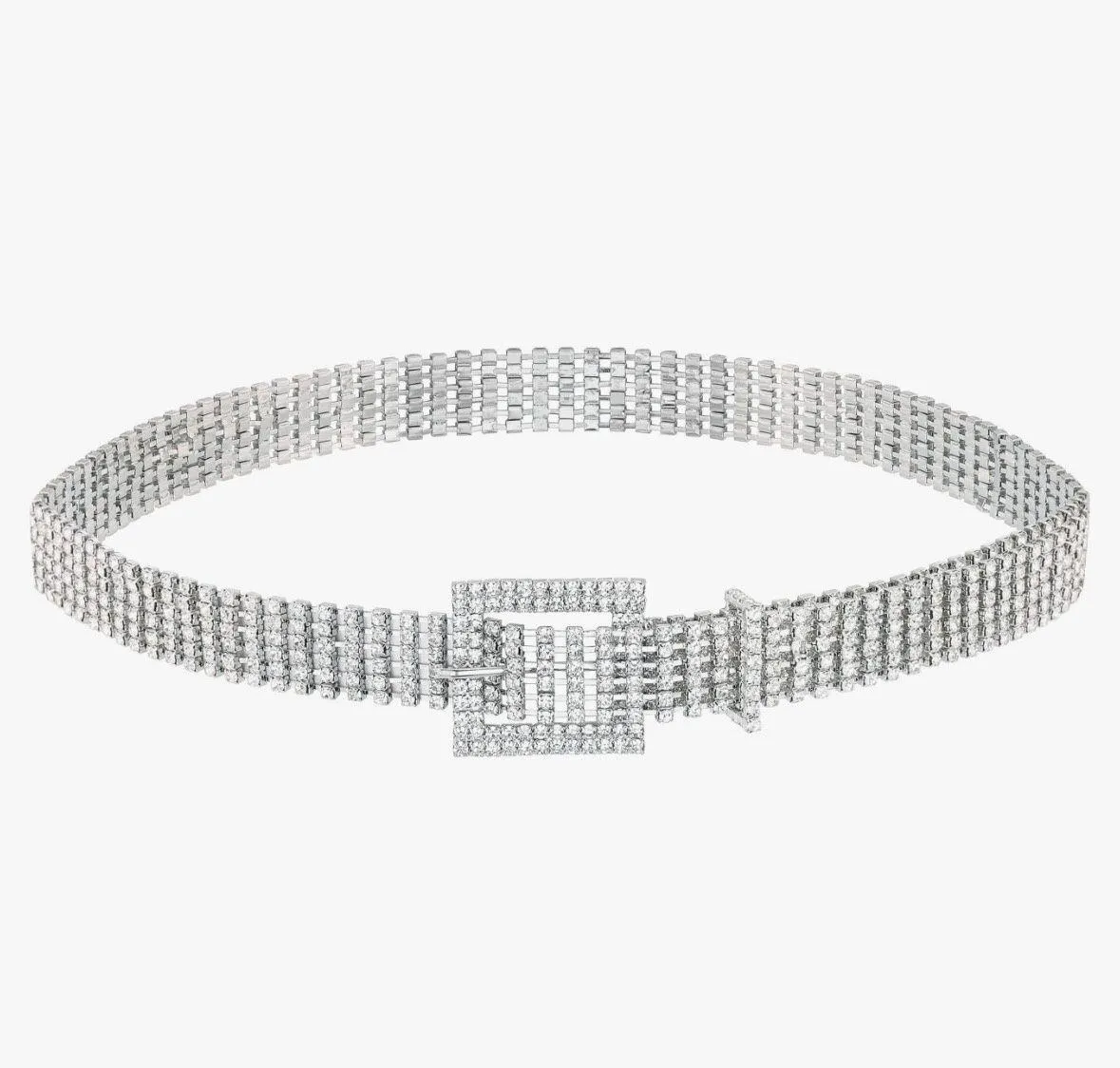 Ayliss Women Rhinestone Belt Silver - Image 2